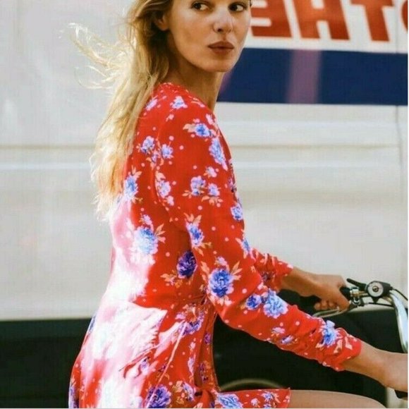 NWT Zara Floral Wrap Dress - Picture 6 of 14